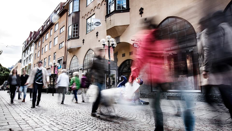 samhälle, stadsmiljö, gågata